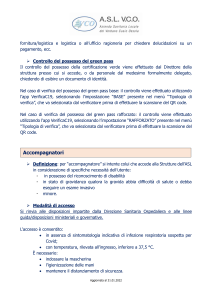 PROCEDURA PER L&#8217;ACCESSO DEGLI UTENTI ALLE STRUTTURE DELL&#8217;ASL VCO