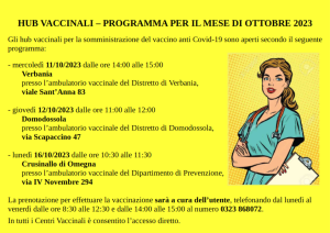 HUB VACCINALI &#8211; OTTOBRE 2023