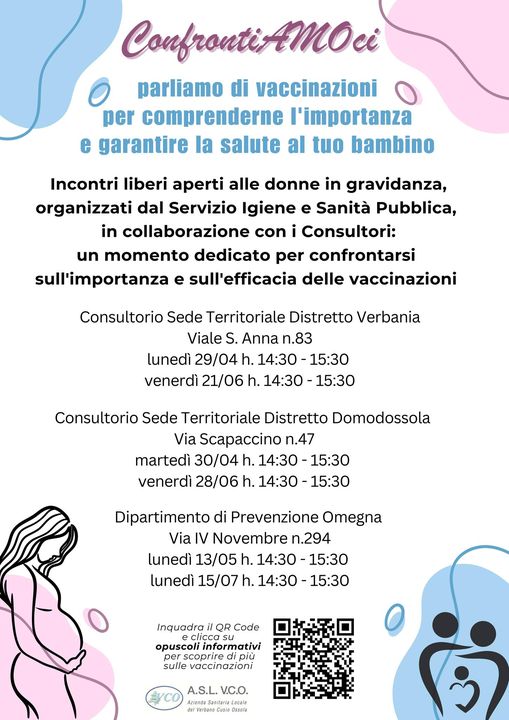 CONFRONTIAMOCI:   PARLIAMO  DI  VACCINAZIONI             PER COMPRENDERNE      L&#8217;IMPORTANZA E GARANTIRE LA SALUTE AL TUO BAMBINO