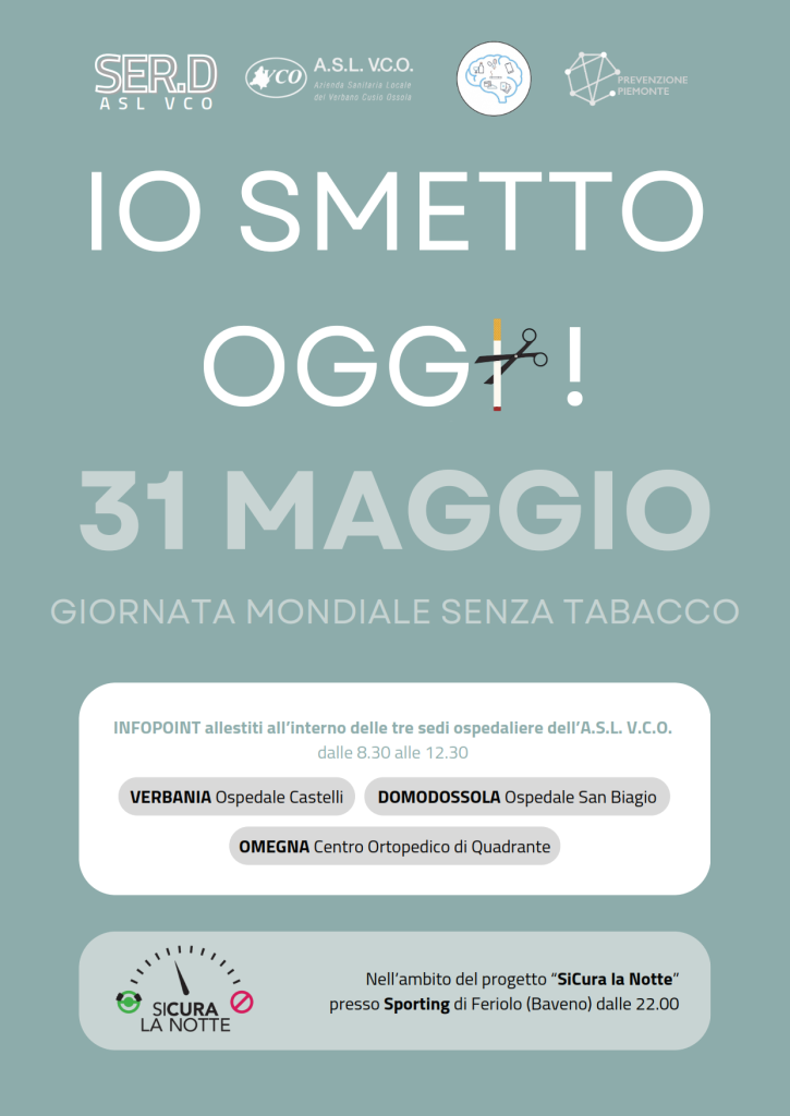 31 MAGGIO – GIORNATA MONDIALE SENZA TABACCO