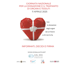 11 aprile 2025 Giornata Nazionale per la Donazione e il Trapianto di Organi e Tessuti