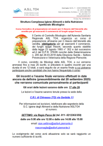 CORSO FORMAZIONE DI PREPARAZIONE ED ESAME PER IL RILASCIO DELL&#8217;IDONEITA&#8217; ALLA VENDITA PER GLI ESERCENTI IL COMMERCIO DI FUNGHI EPIGEI FRESCHI SPONTANEI
