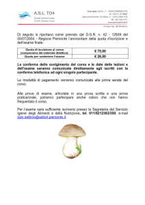 CORSO FORMAZIONE DI PREPARAZIONE ED ESAME PER IL RILASCIO DELL&#8217;IDONEITA&#8217; ALLA VENDITA PER GLI ESERCENTI IL COMMERCIO DI FUNGHI EPIGEI FRESCHI SPONTANEI